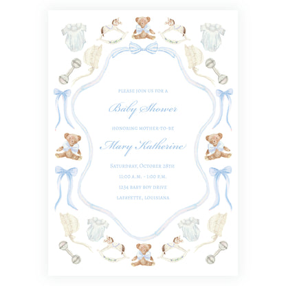 Heirloom Moments Blue Invitation