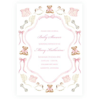 Heirloom Moments Pink Invitation