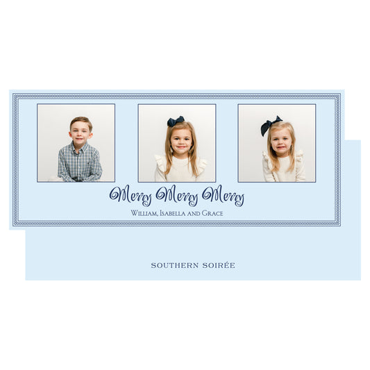Merry Merry Merry Funky Landscape 3 Photos Holiday Slim (Customizable Colors)