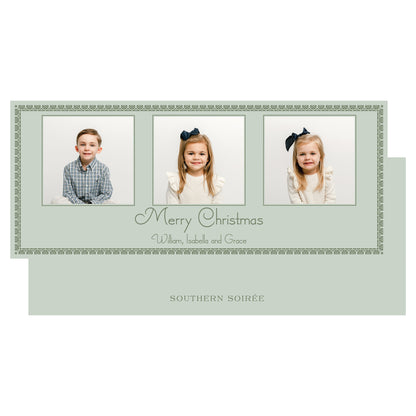 Merry Christmas Curly Landscape 3 Photos Holiday Slim (Customizable Colors)