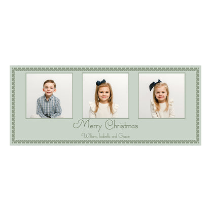 Merry Christmas Curly Landscape 3 Photos Holiday Slim (Customizable Colors)
