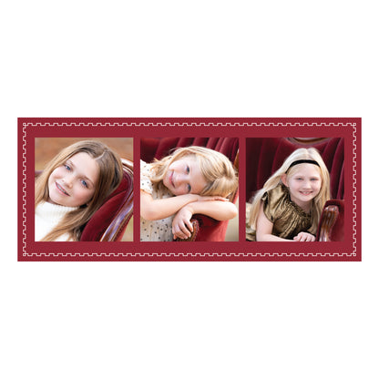 Squiggle Frame Landscape 3 Photos Holiday Slim (Customizable Colors)