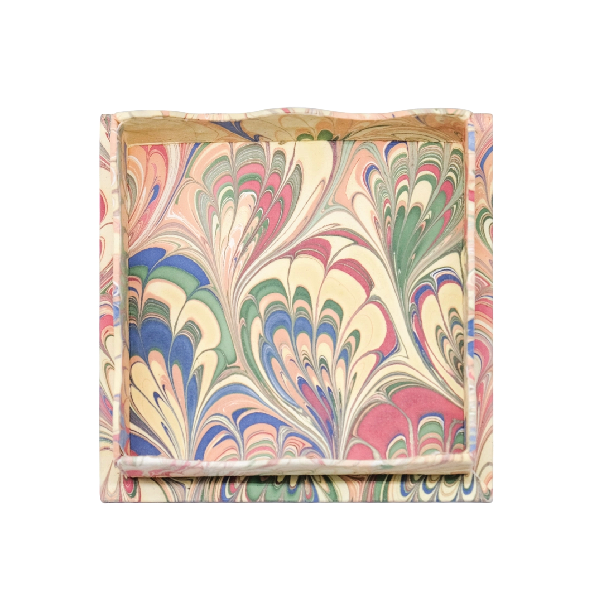 Trinket Cocktail Napkin Tray in Multicolor Marbling
