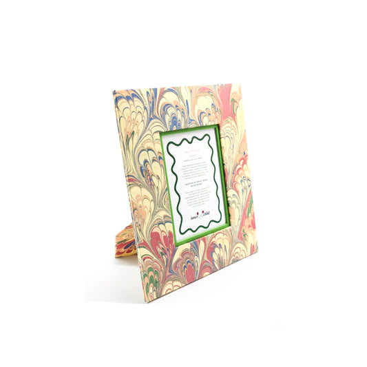 Hand-Marbled Large Wall Picture Frame in Multicolor, 8 x 10 Frame; Fits 5 x 7 Photo