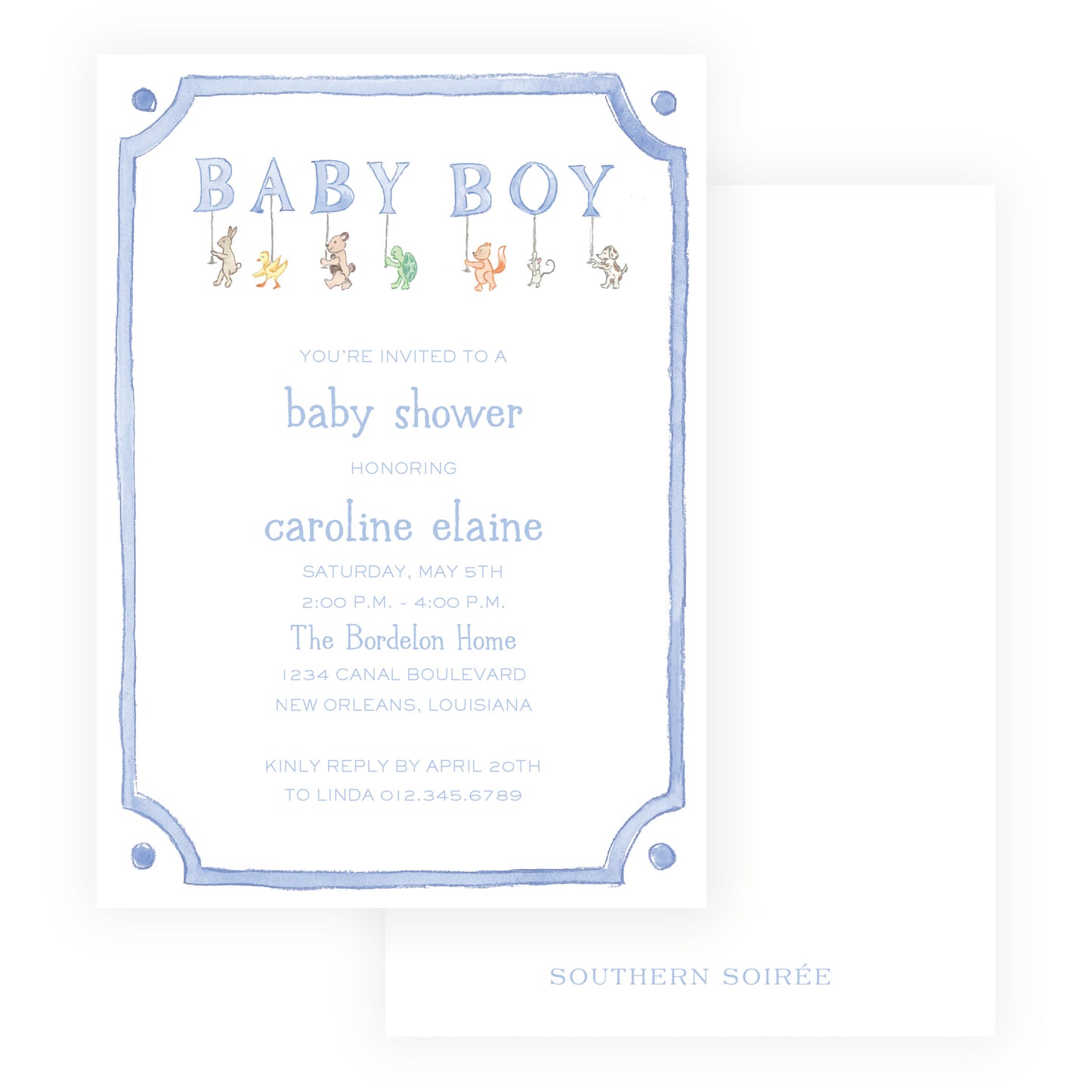 Baby Bleu Heirloom Parade Invitation