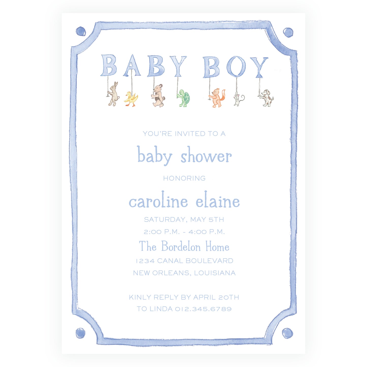 Baby Bleu Heirloom Parade Invitation
