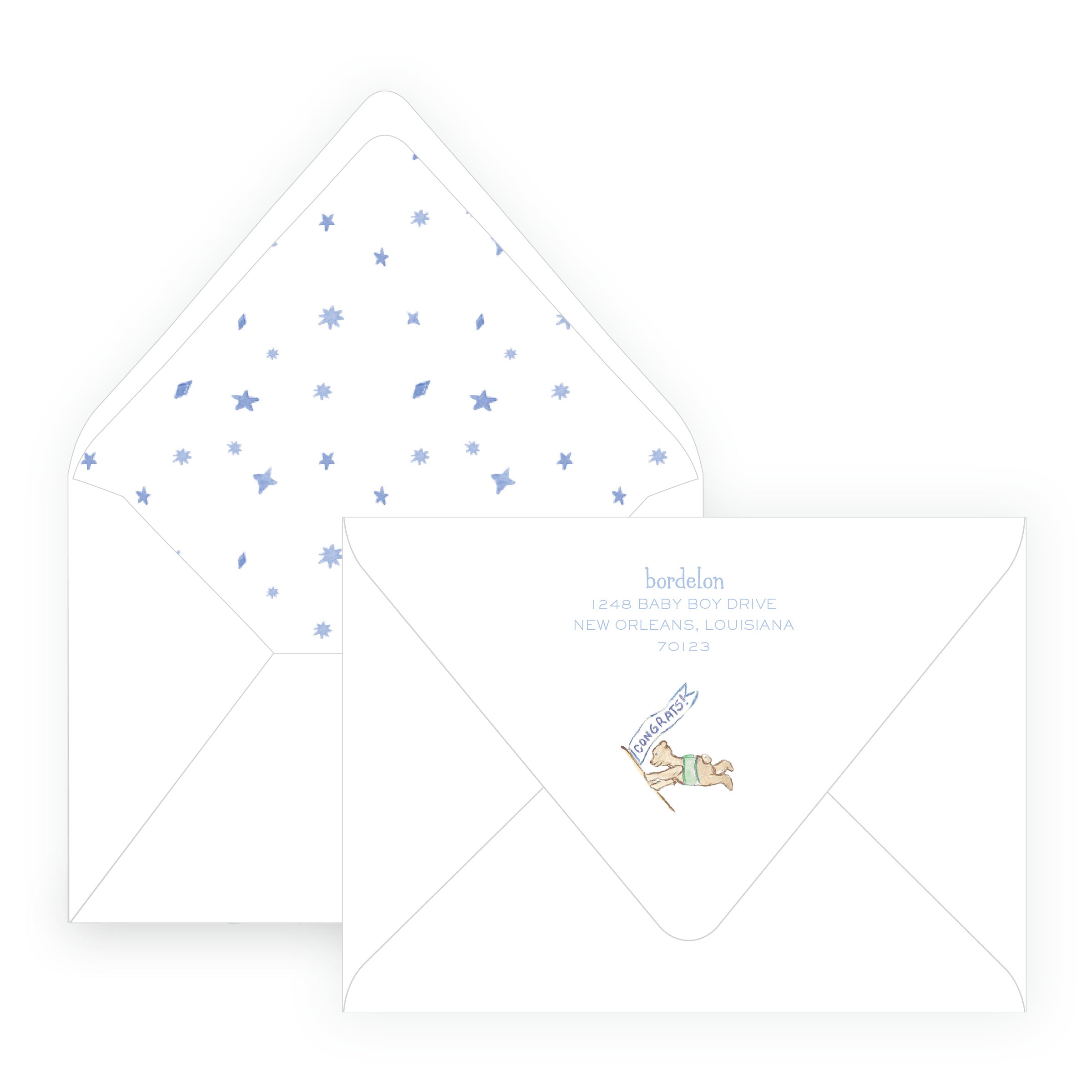 Baby Bleu Heirloom Little Explorer Airplane Baby Shower Invitation