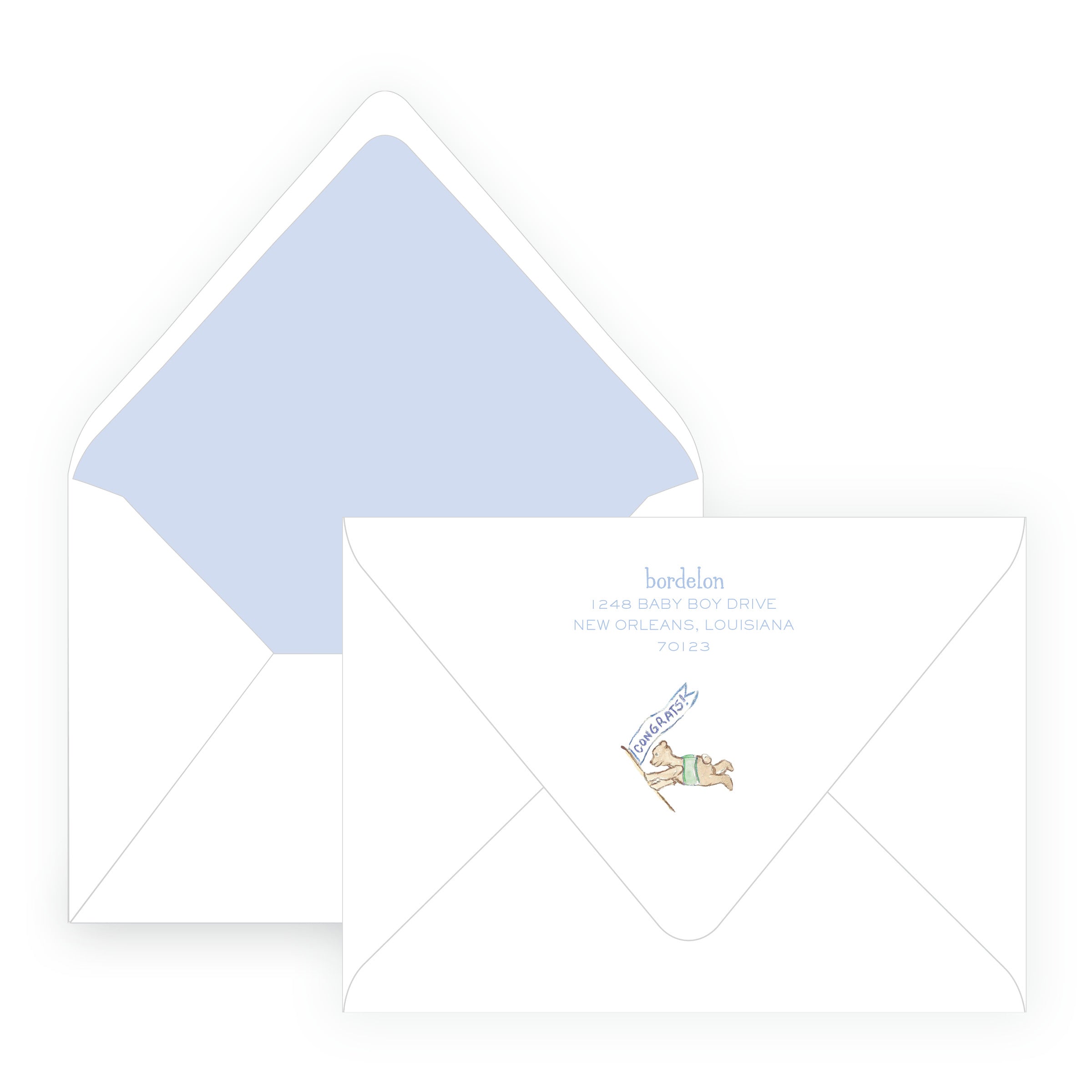 Baby Bleu Heirloom Little Explorer Airplane Baby Shower Invitation