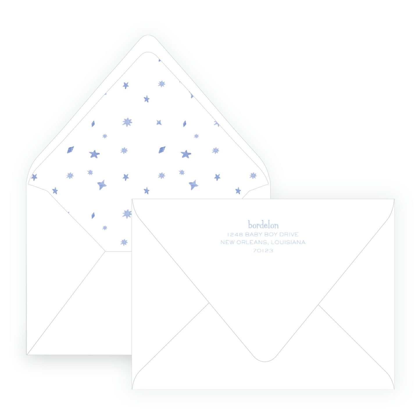 Baby Bleu Heirloom Storybook Crest Invitation