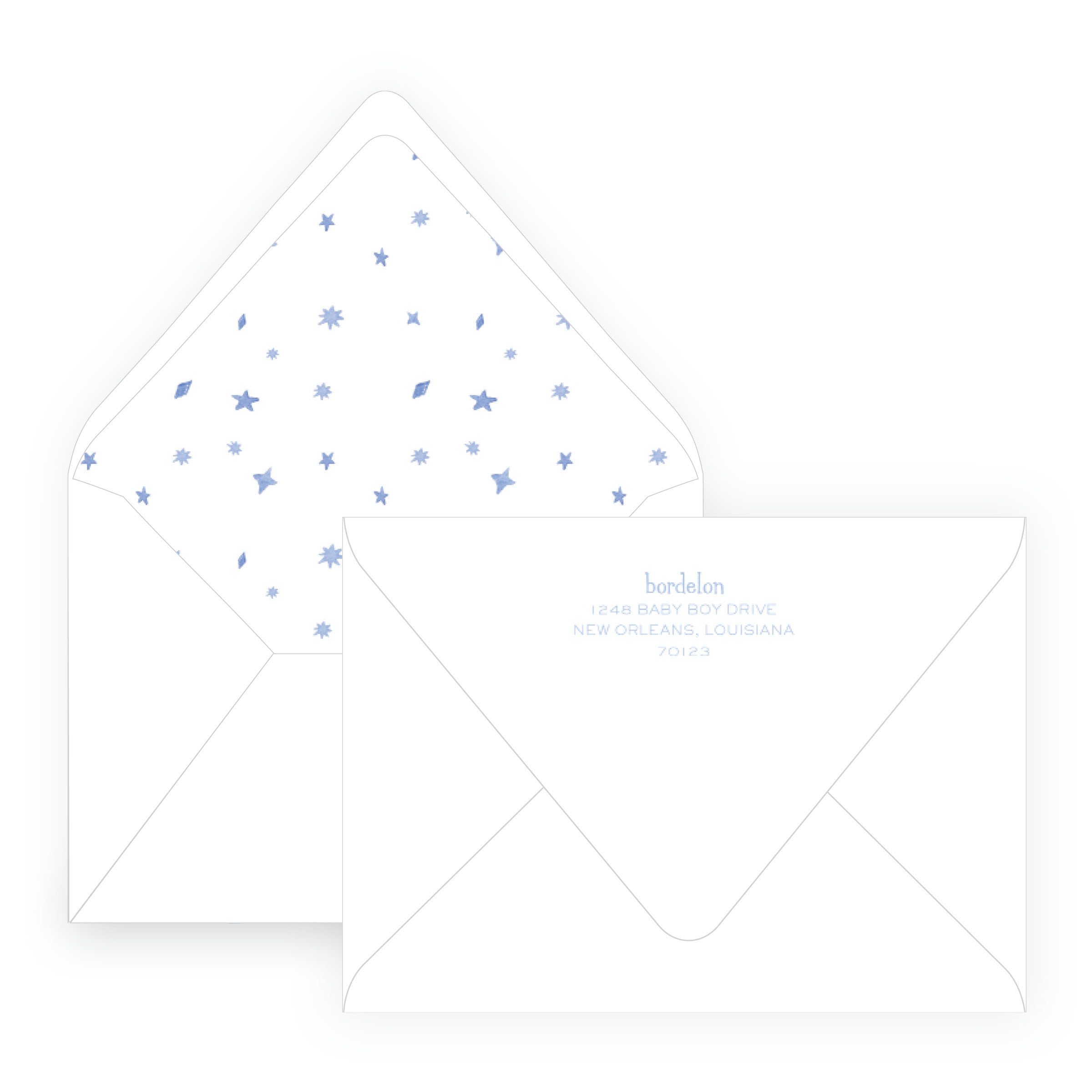 Baby Bleu Heirloom Storybook Crest Baby Shower Invitation