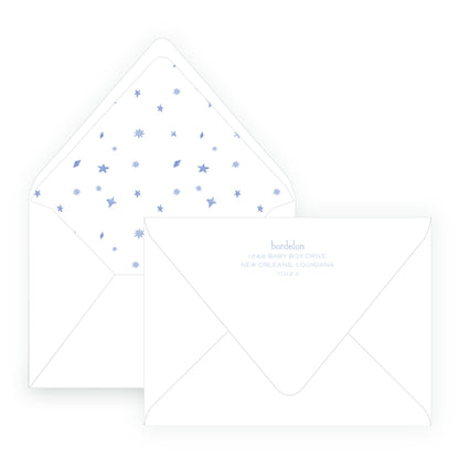 Baby Bleu Heirloom Storybook Crest Invitation