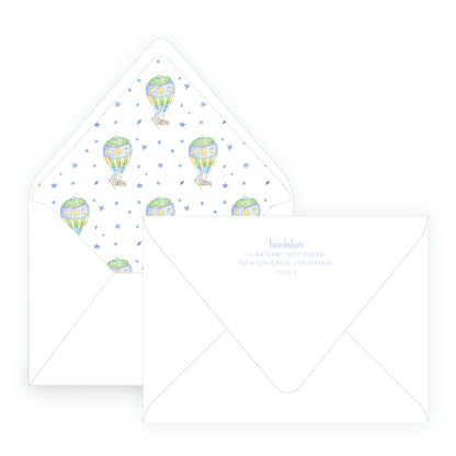 Baby Bleu Heirloom Storybook Crest Invitation