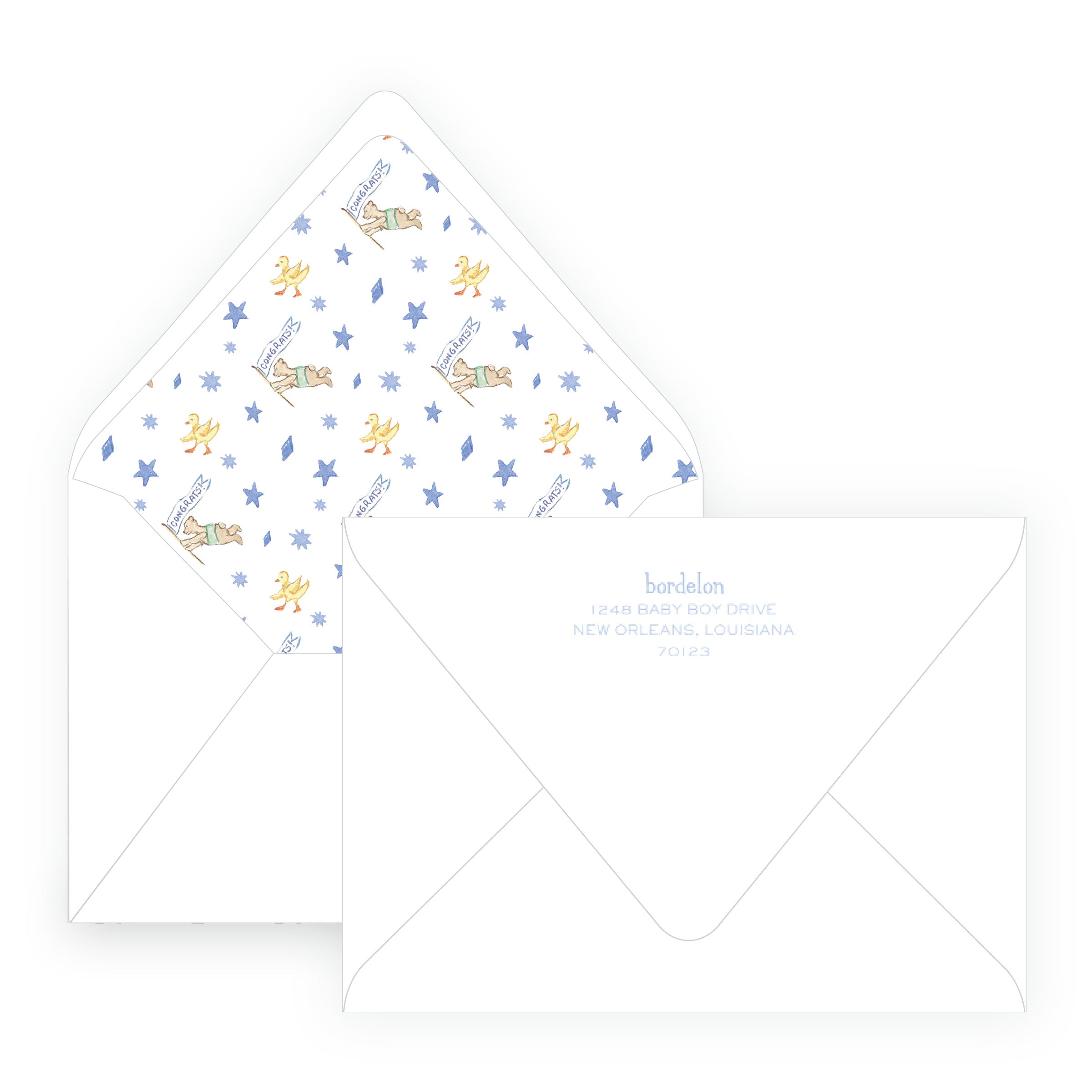 Baby Bleu Heirloom Storybook Crest Baby Shower Invitation