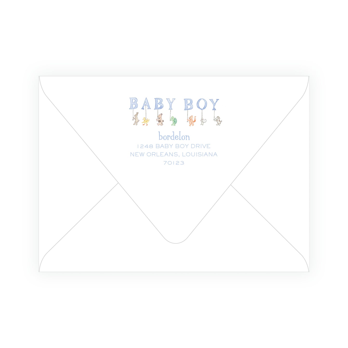 Baby Bleu Heirloom Storybook Crest Invitation