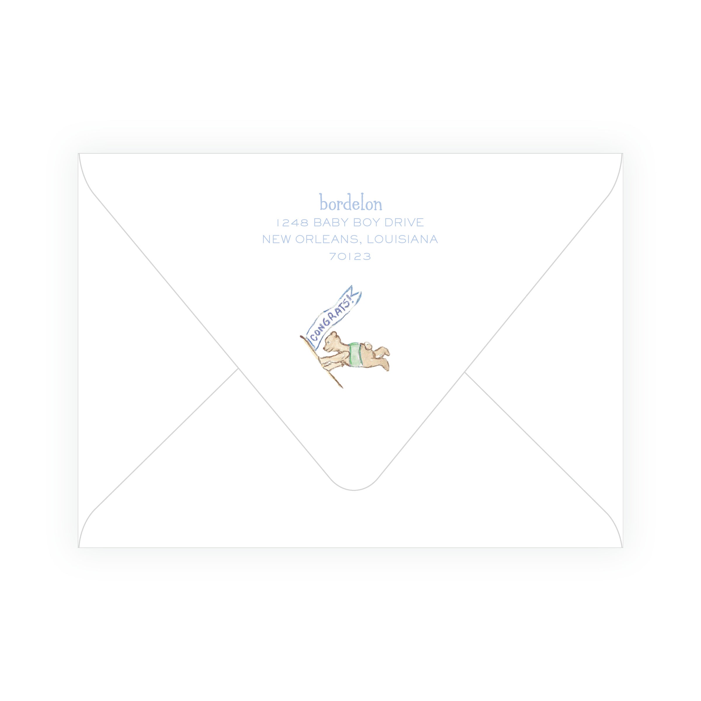 Baby Bleu Heirloom Little Explorer Airplane Baby Shower Invitation