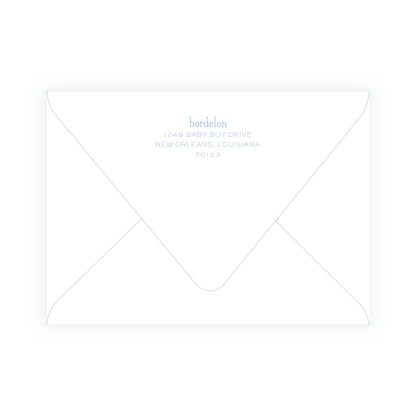 Baby Bleu Heirloom Storybook Crest Invitation