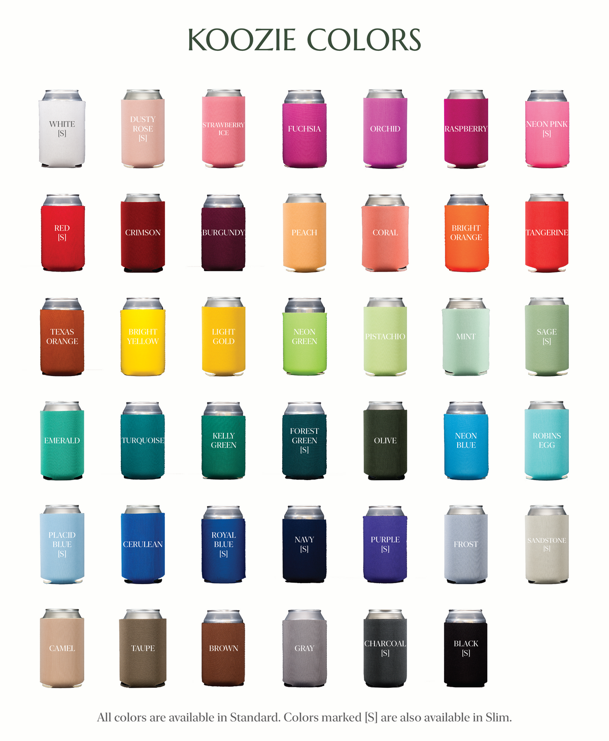 Print Appeal Koozie Colors