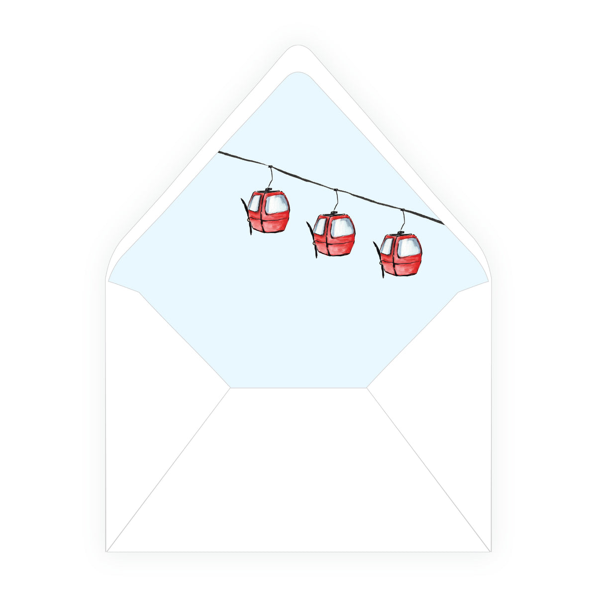 Alpine Holiday – Blue Ski Ribbon Frame Personalized Holiday Photo Card