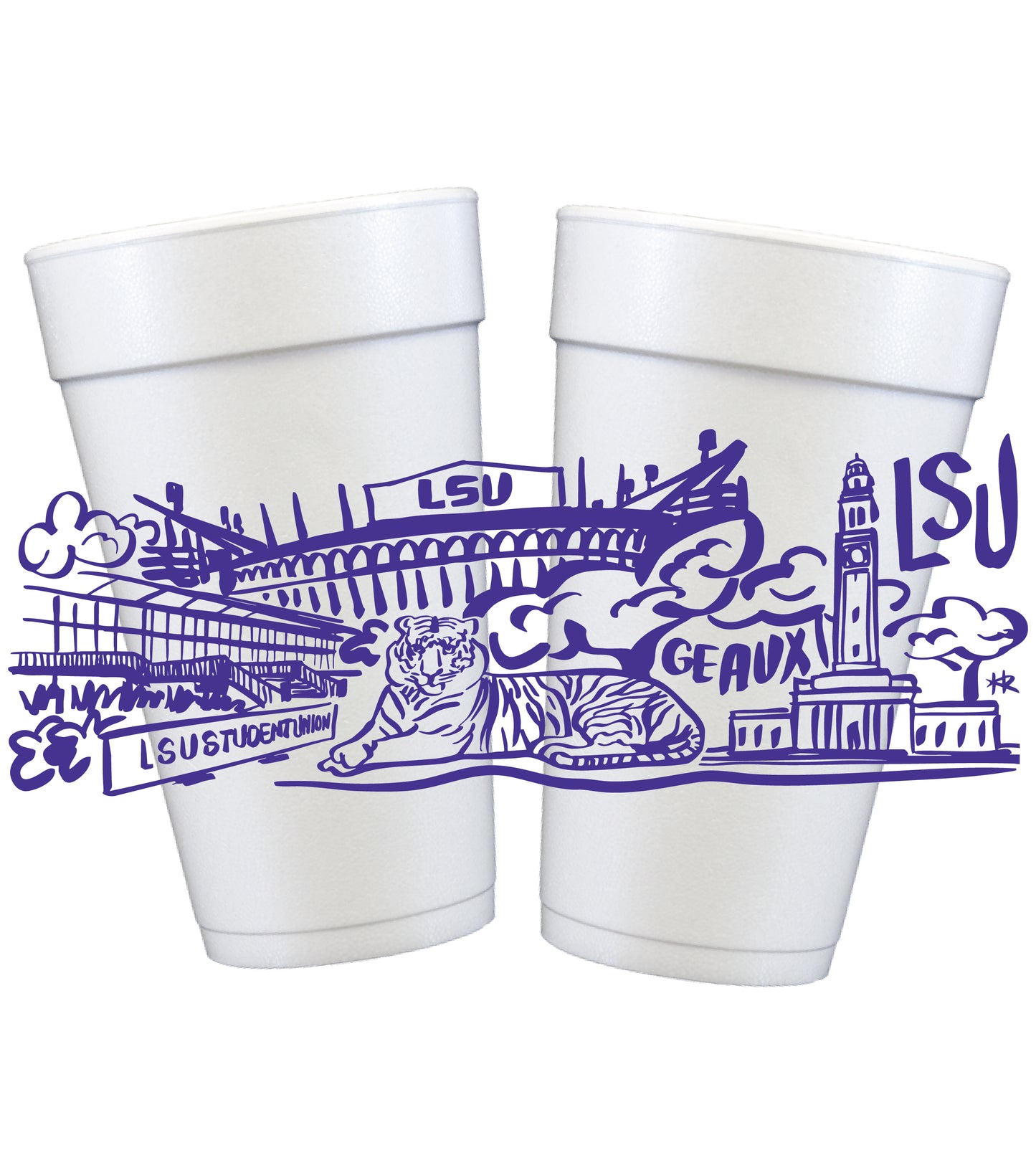 PREORDER - Tigers Full Wrap Styrofoam Cups