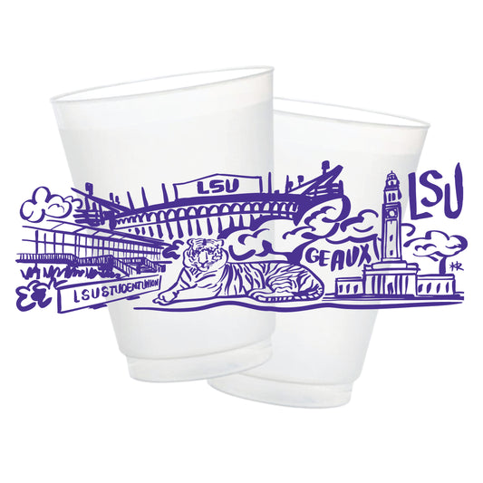 Purple Tigers Full Wrap Frosted Cups