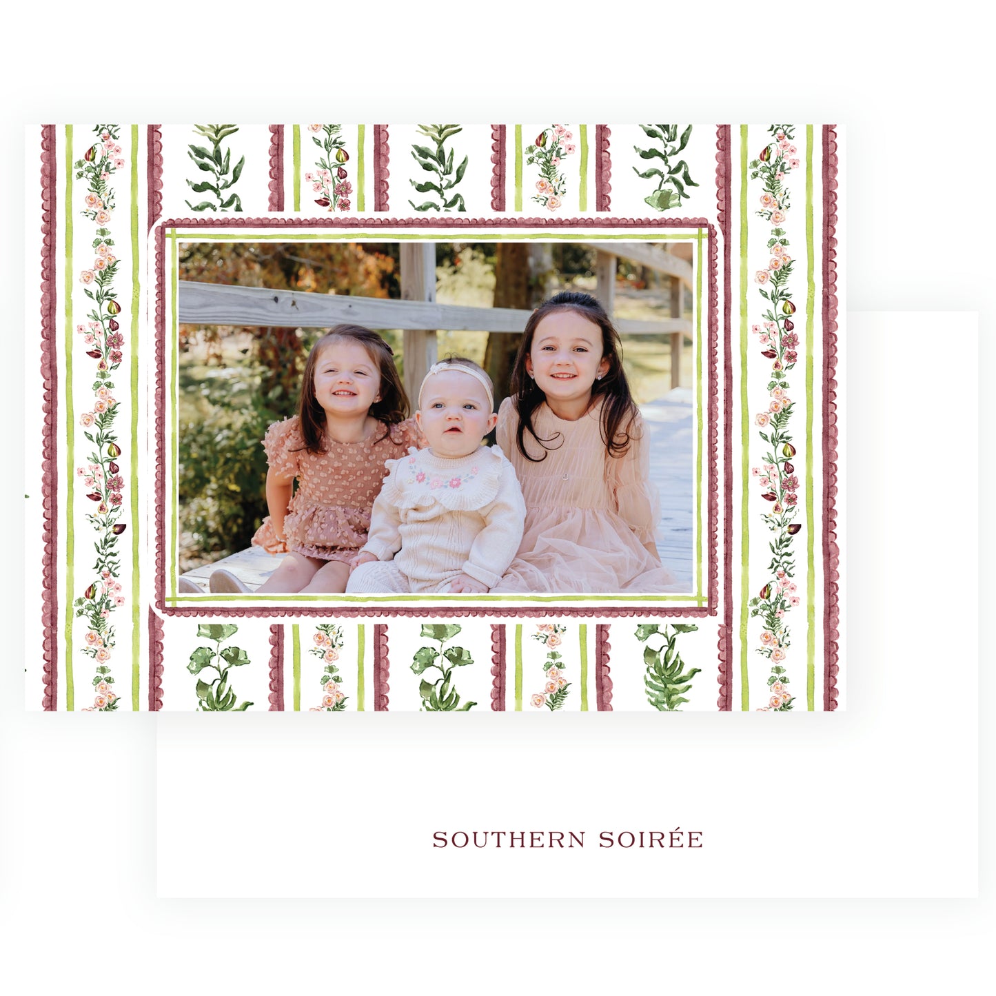 Figs and Floral with Frame Botanical Stripe Landscape