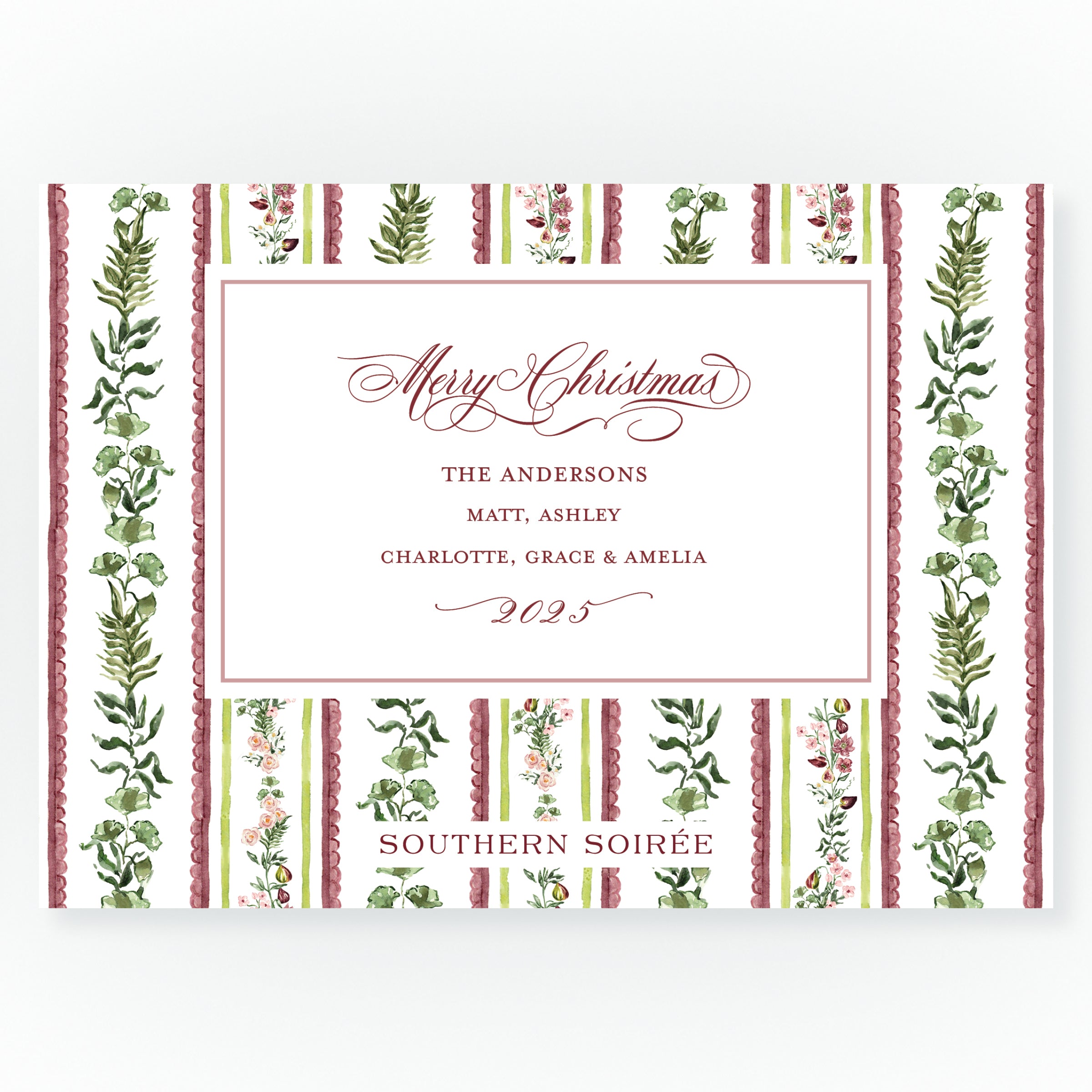 Figs and Floral with Frame Botanical Stripe Landscape