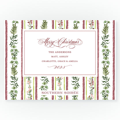 Figs and Floral with Frame Botanical Stripe Landscape