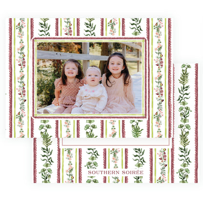 Figs and Floral with Frame Botanical Stripe Landscape