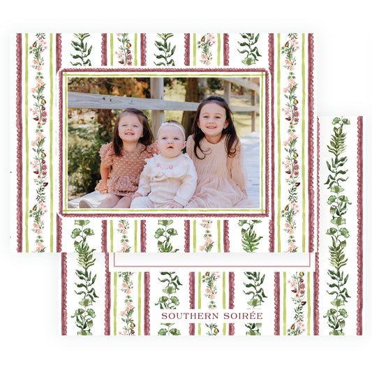 Figs and Floral with Frame Botanical Stripe Landscape