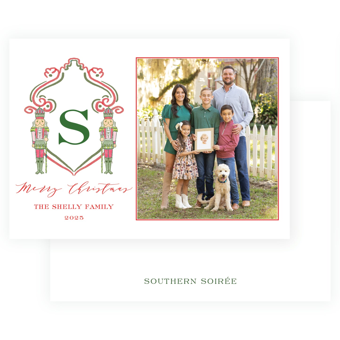 Southern Nutcracker Crest Red with Monogram Landscape