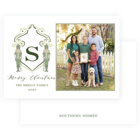 Southern Nutcracker Crest Olive Green with Monogram Landscape