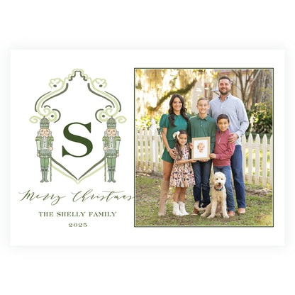 Southern Nutcracker Crest Olive Green with Monogram Landscape