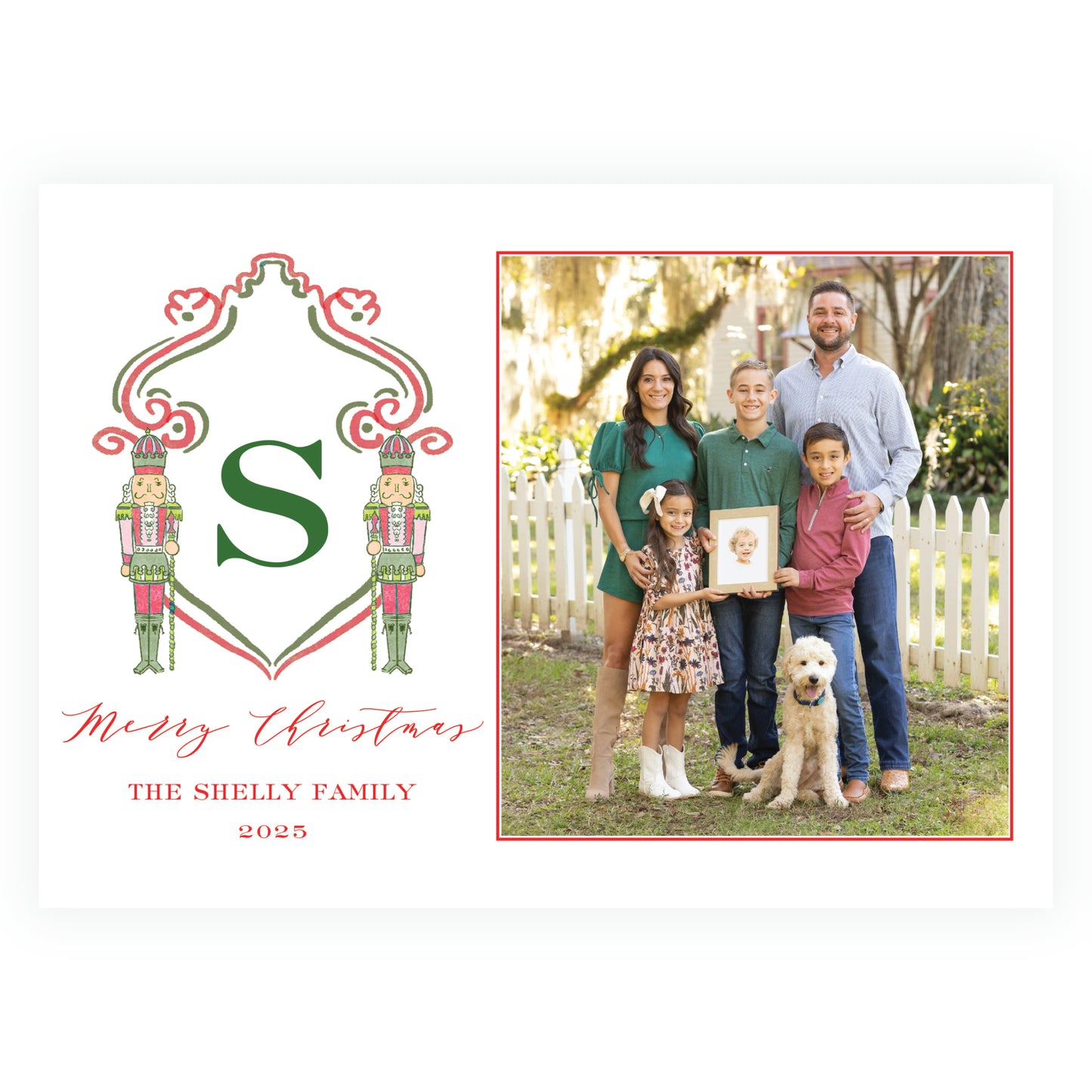 Southern Nutcracker Crest Red with Monogram Landscape