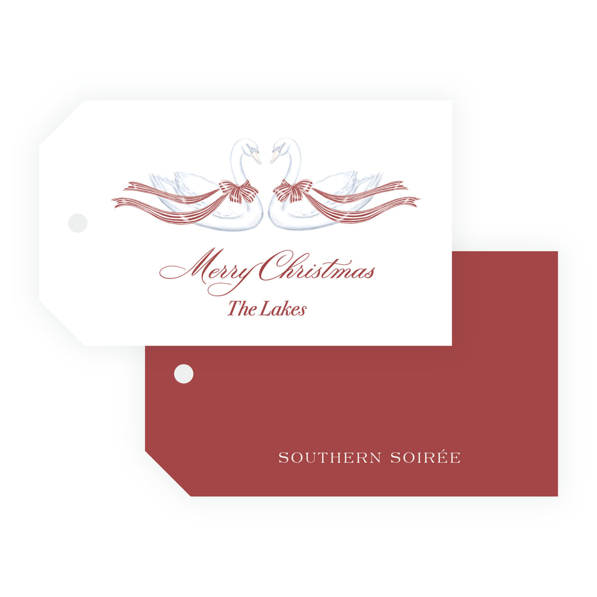 Yuletide Swans Landscape Christmas Gift Tags