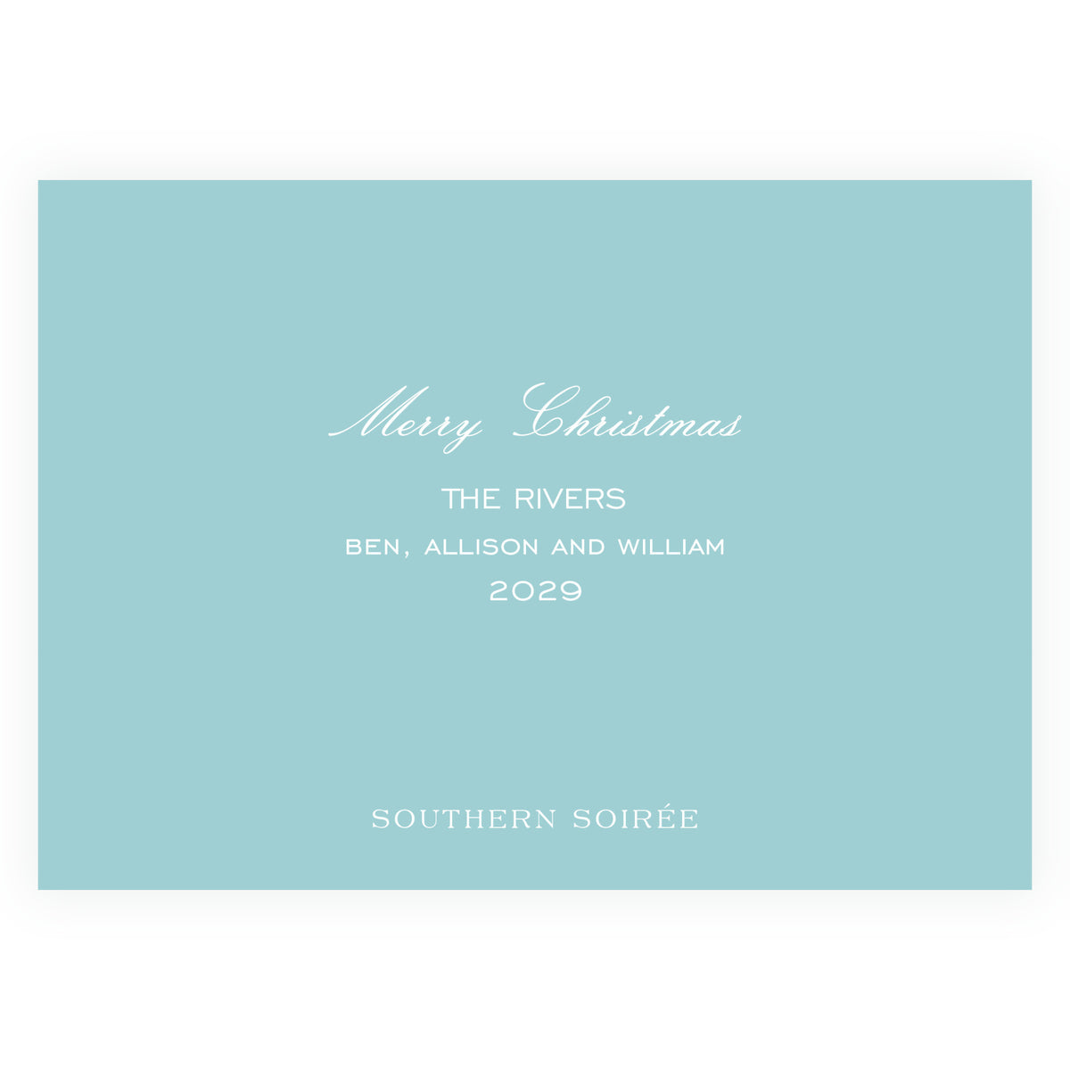 Evergreen & Pear – Garland Stripe Landscape Personalized Christmas Photo Card