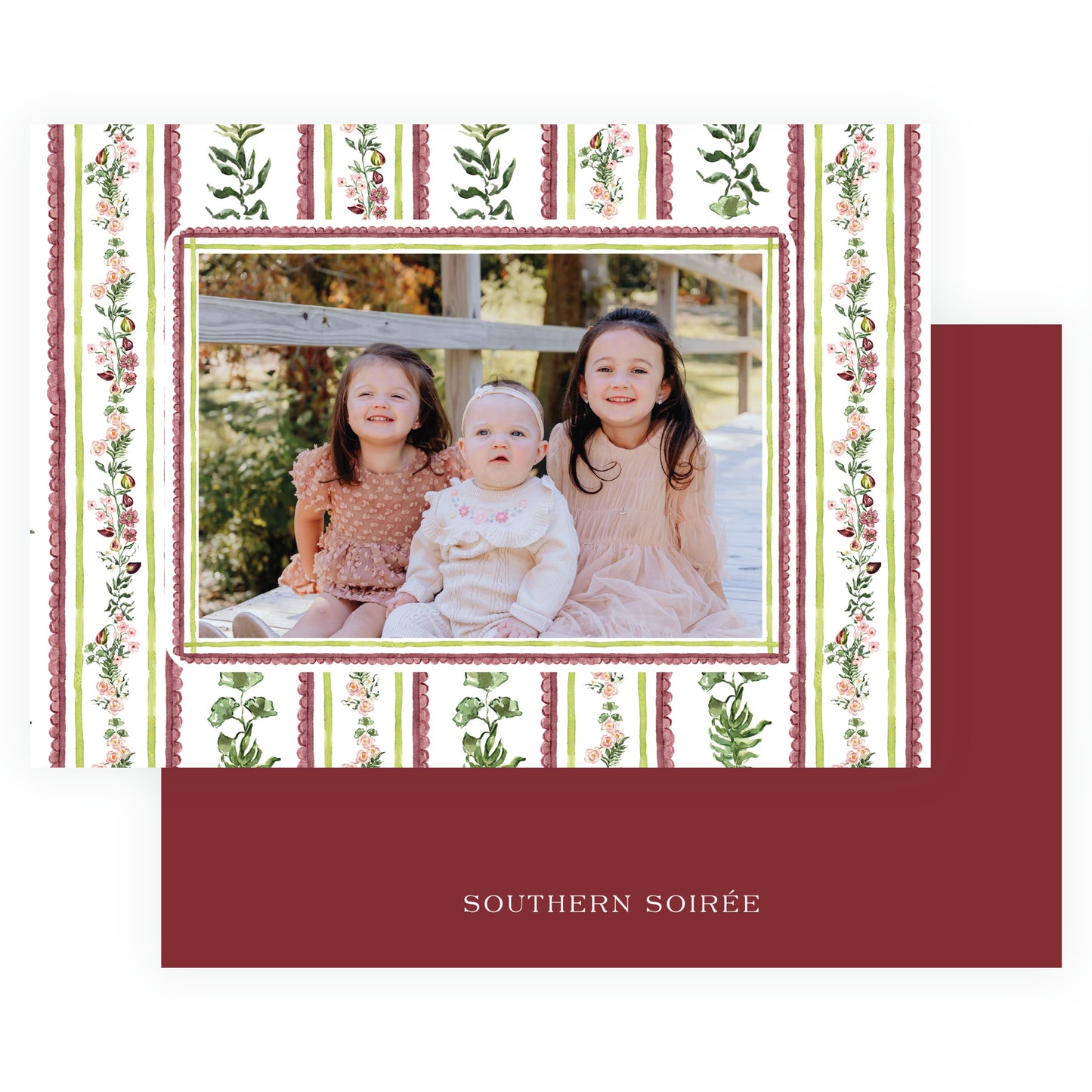 Figs and Floral with Frame Botanical Stripe Landscape