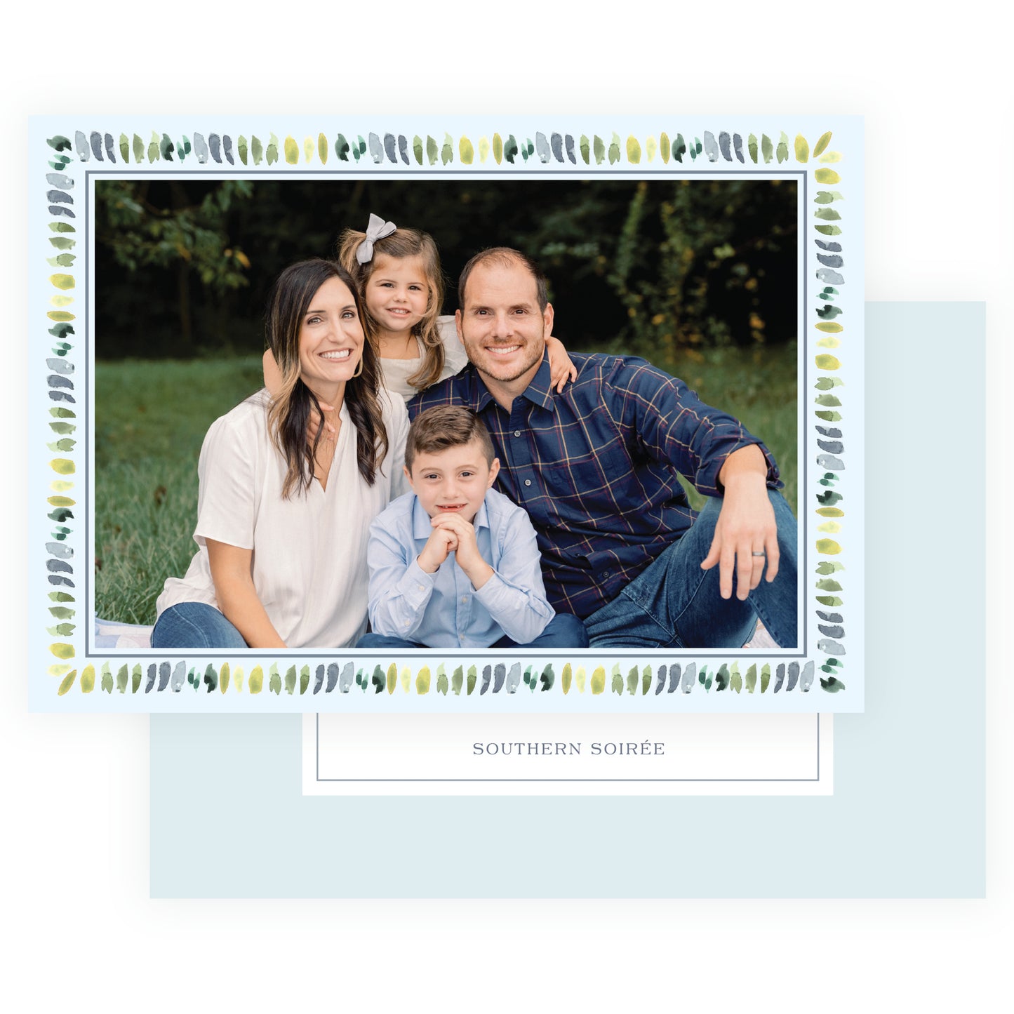 Blue Gathered Greens Colorful Frame Landscape