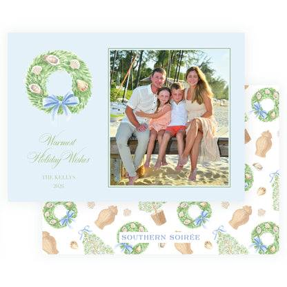 Seaside Noel Wreath Blue Landscape