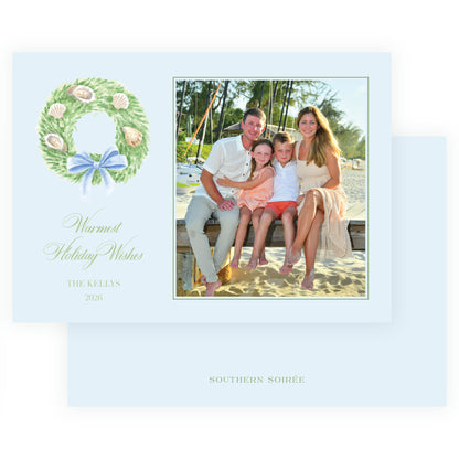 Seaside Noel Wreath Blue Landscape