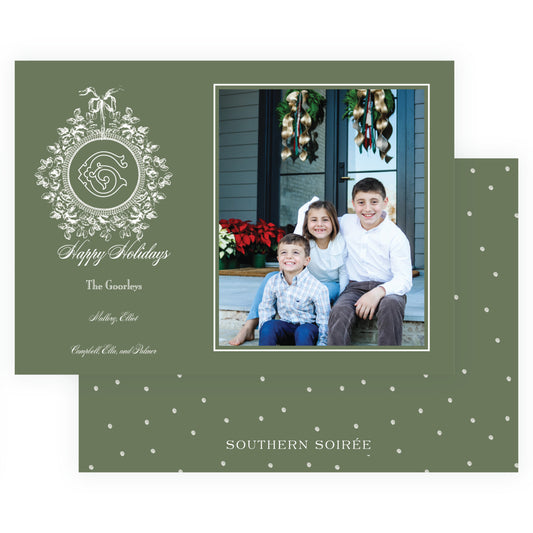 Heirloom Vintage Floral Crest  Landscape (Customize Your Color)