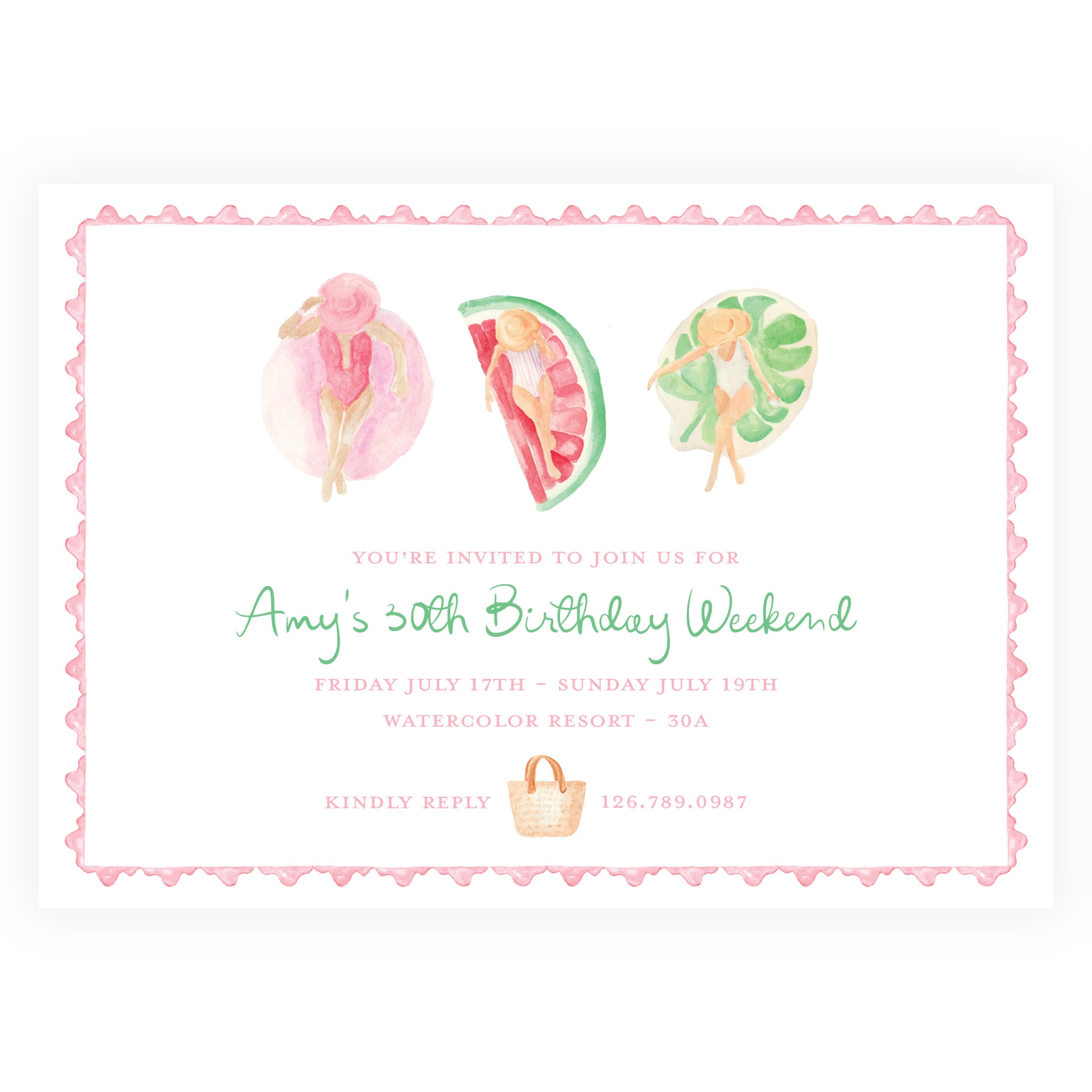 Floats & Fête Poolside Birthday Weekend Invitation