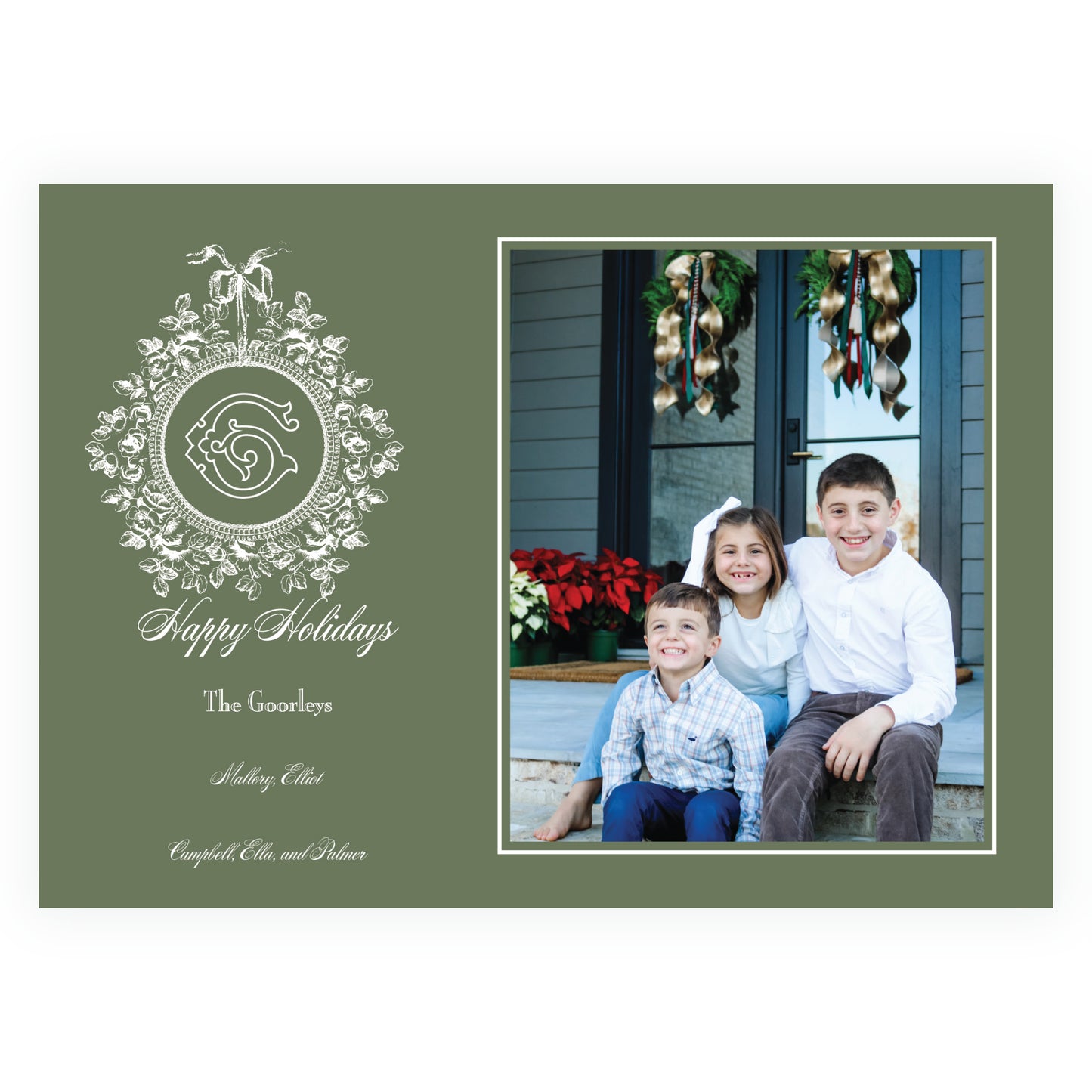 Heirloom Vintage Floral Crest  Landscape (Customize Your Color)