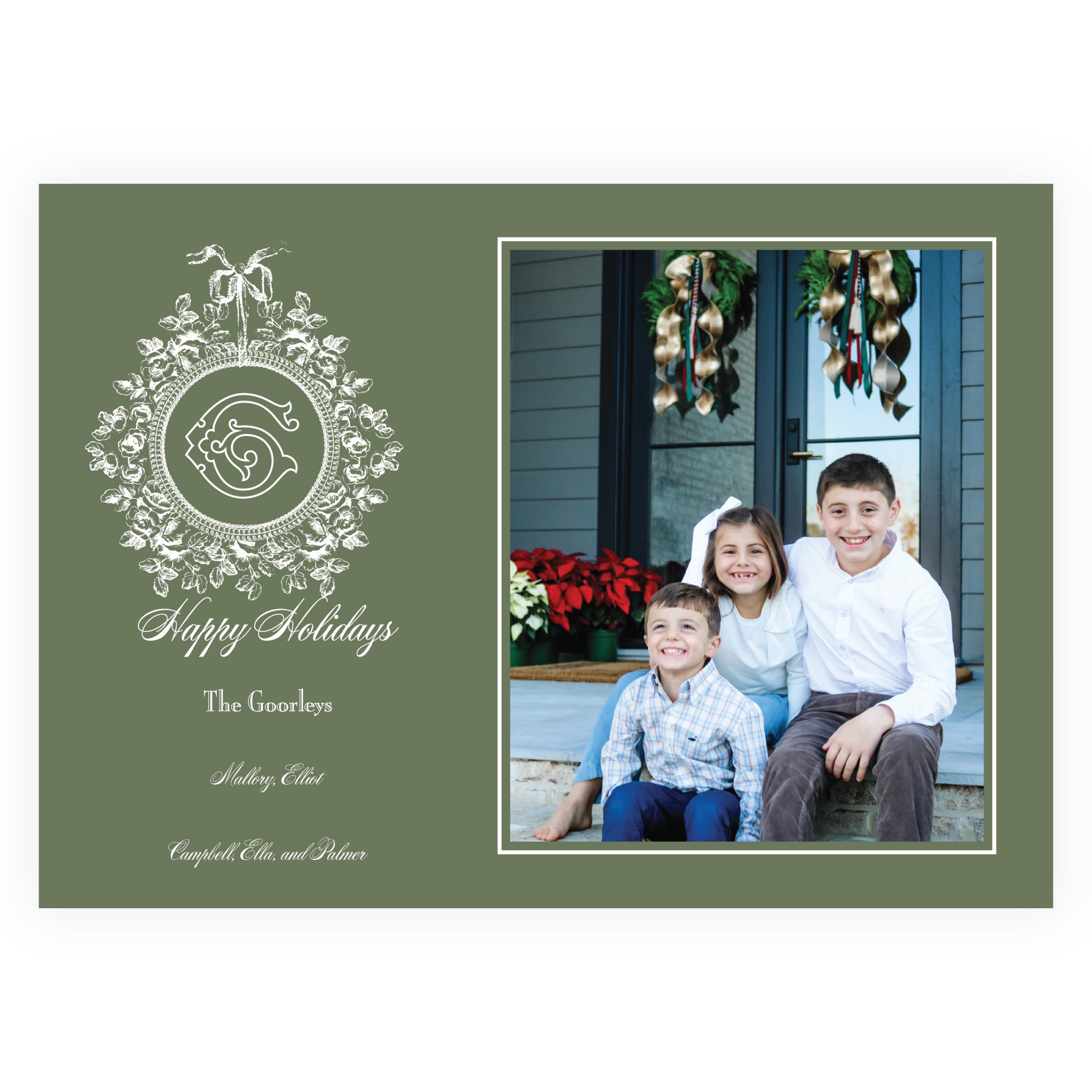 Heirloom Vintage Floral Crest  Landscape (Customize Your Color)