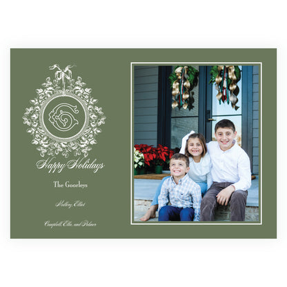 Heirloom Vintage Floral Crest  Landscape (Customize Your Color)