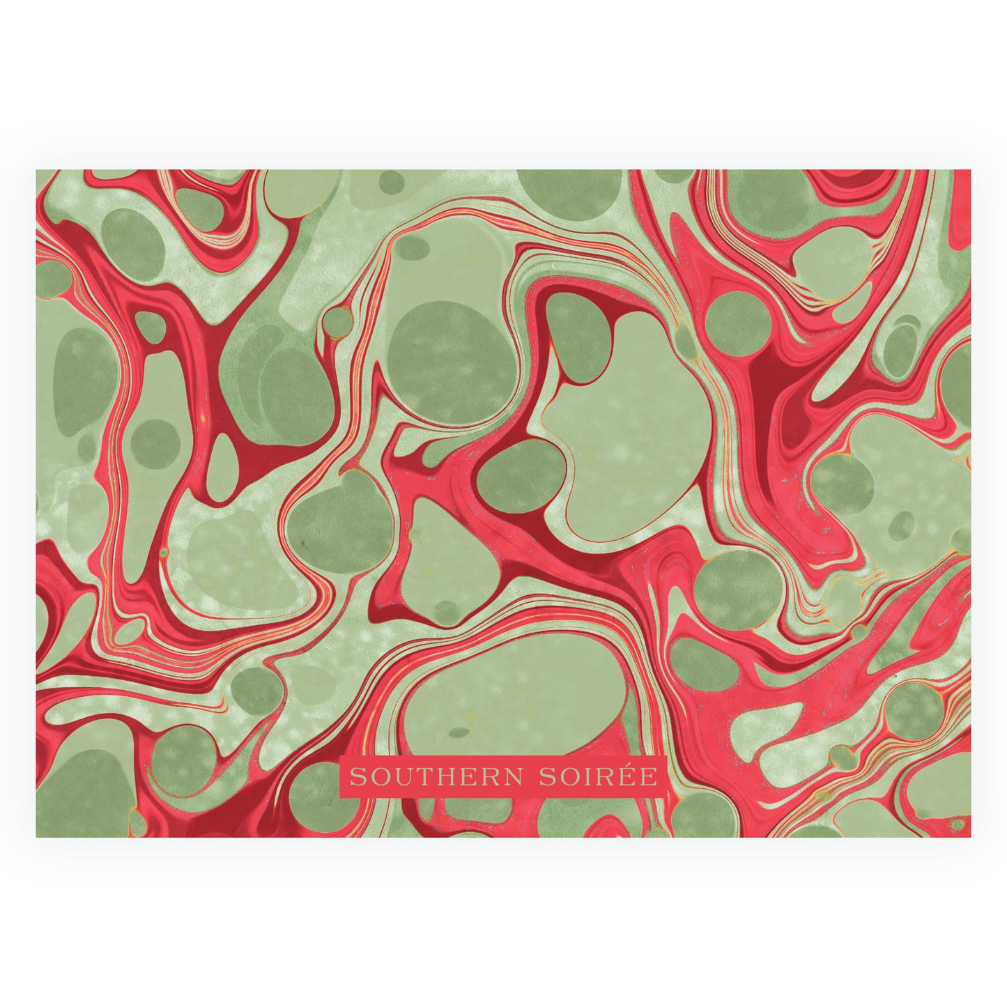 Very Merry Red Marble Landscape