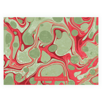 Very Merry Red Marble Landscape