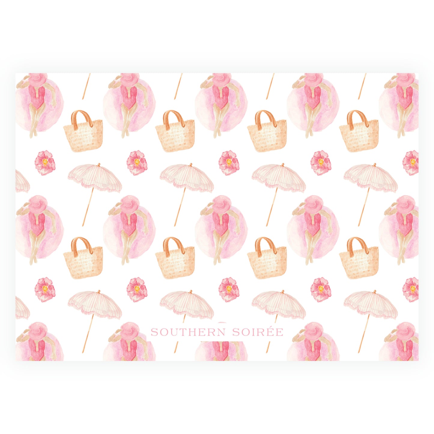 Floats & Féte Pink Landscape Bachelorette Invitation