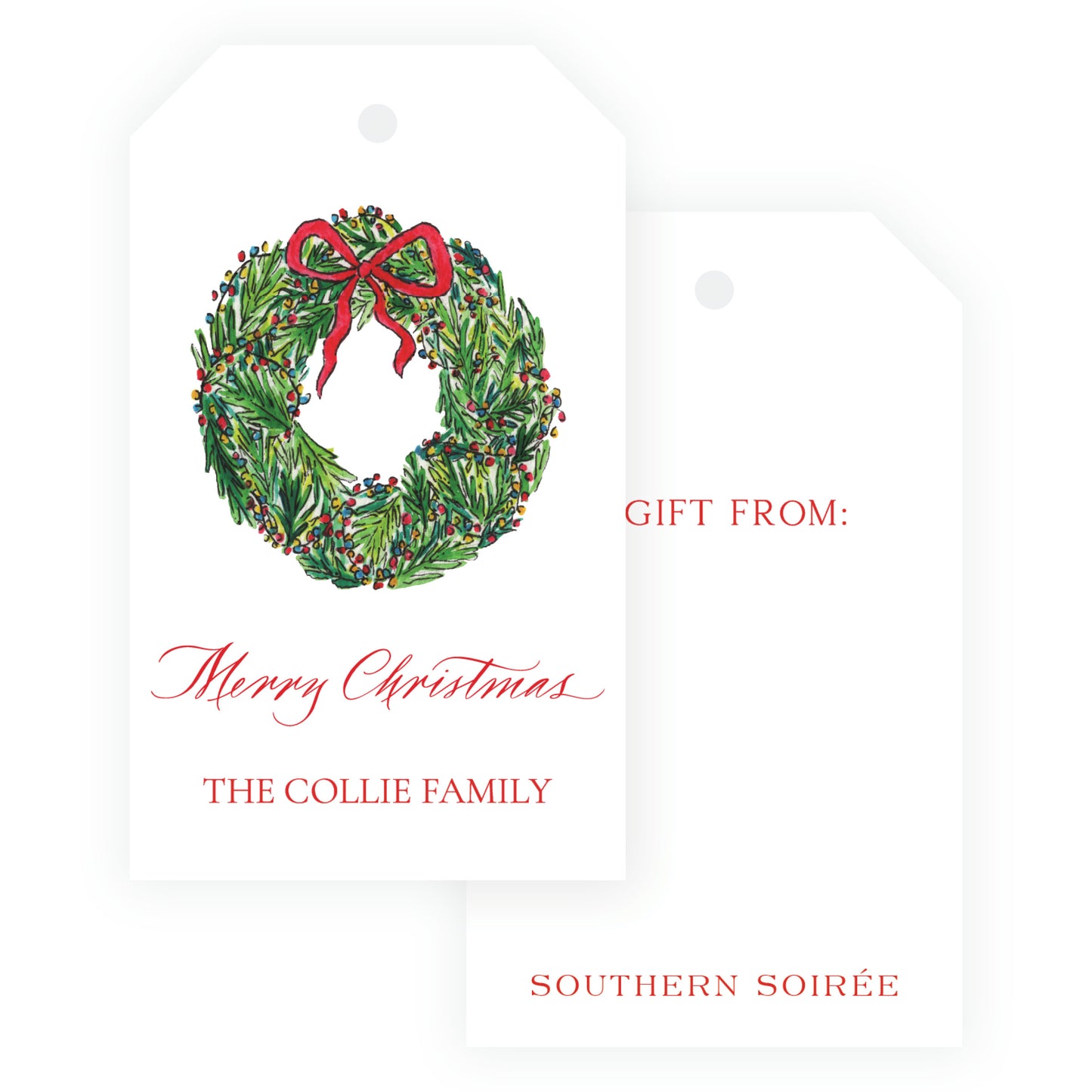 Wrapped In Lights Wreath Gift Tag