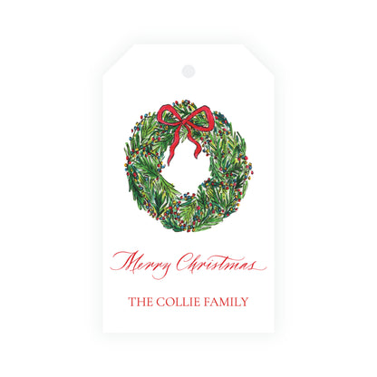 Wrapped In Lights Wreath Gift Tag