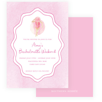 Floats & Féte Pink Bachelorette Invitation